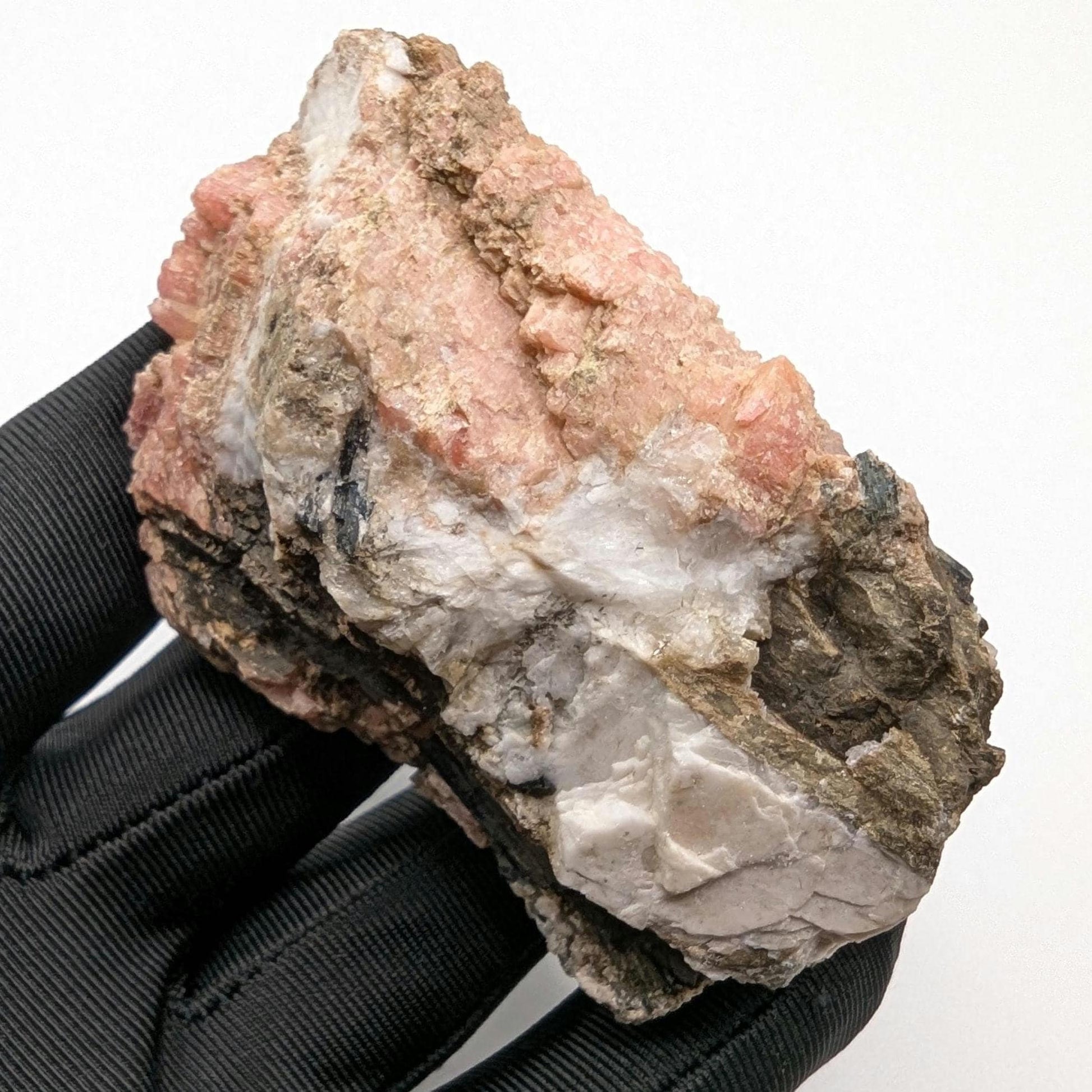 184g Serandite with Aegirine on Albite - Mont Saint-Hilaire, Québec, Canada - Serandite Mineral Specimen - Canadian Combination Mineral