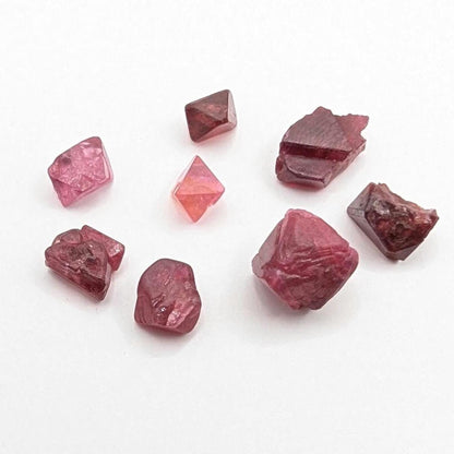 10 ct Lot of Red Spinel Crystals from Mogok, Myanmar - Natural Spinel Terminated Crystal Gemstone - Burmese Gemstones