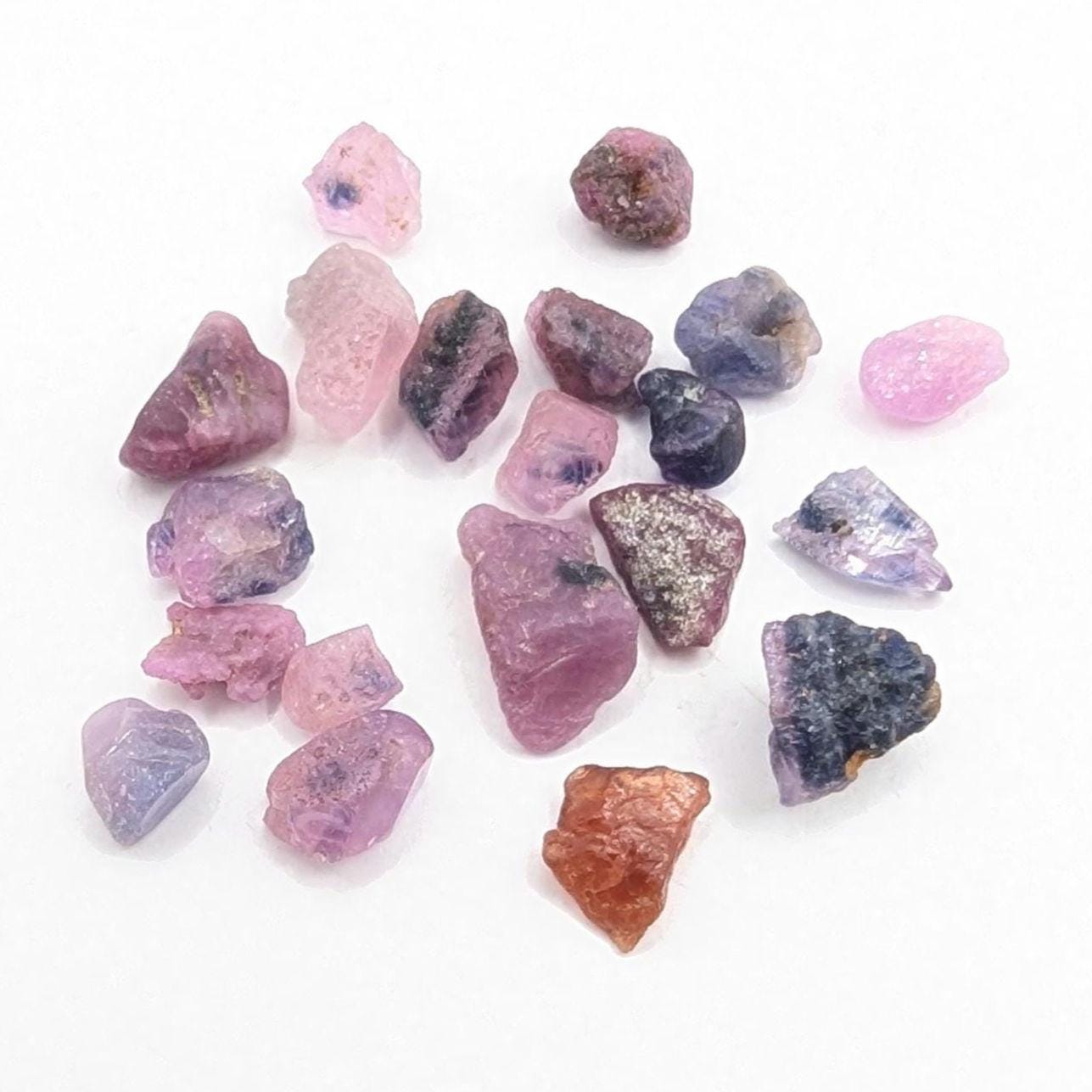 15 ct (20 pieces) Natural Pink Purple Sapphire Lot from Mogok, Myanmar - Natural Corundum Sapphire Gemstones - Rough Gemstone Lot