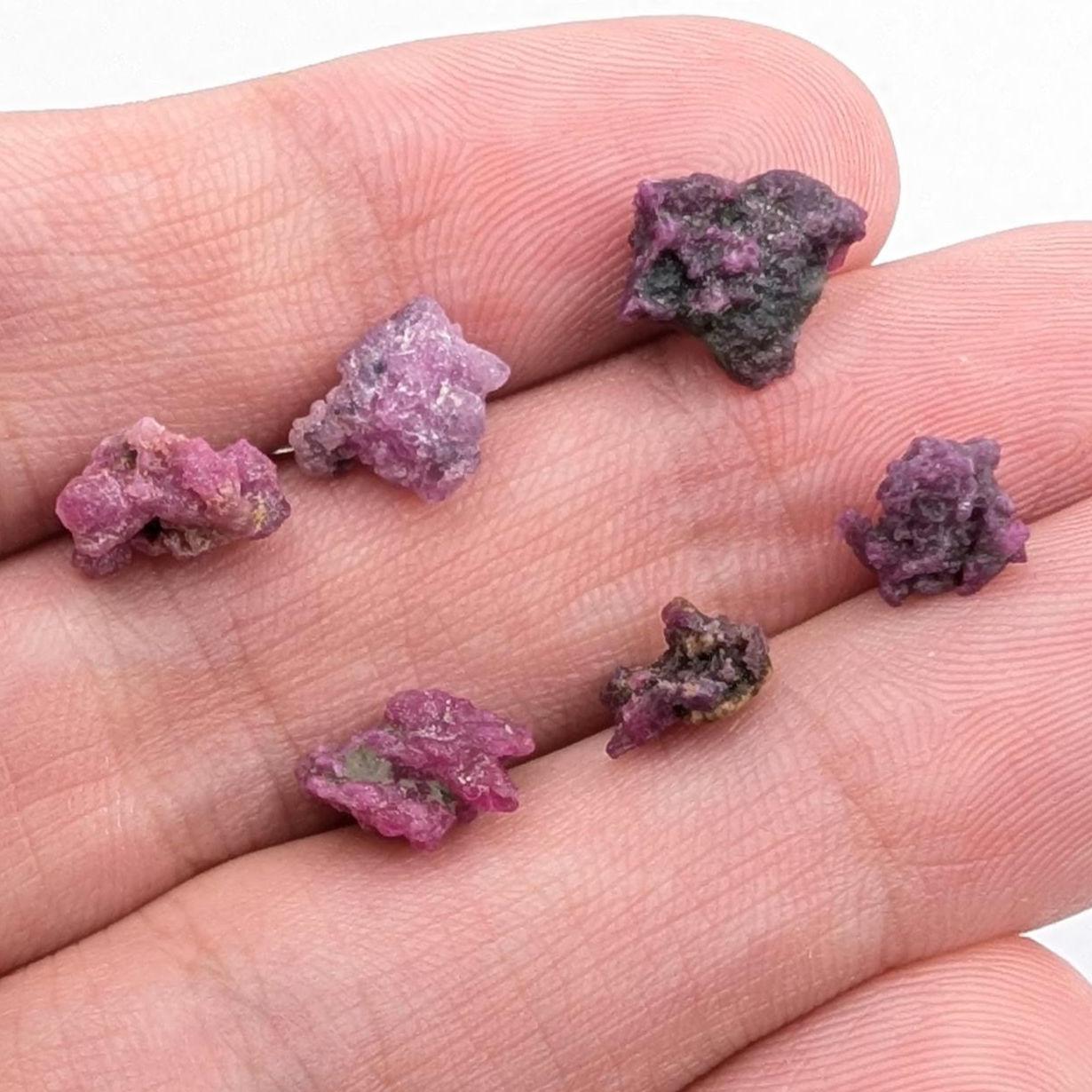 10 ct Lot of Ruby Crystals from Mogok, Myanmar - Natural Purple Pink Corundum Ruby Terminated Crystal Gemstone - Crystallized Ruby