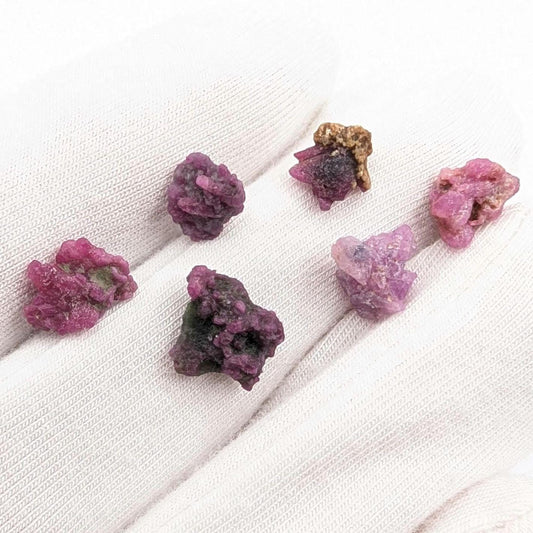 10 ct Lot of Ruby Crystals from Mogok, Myanmar - Natural Purple Pink Corundum Ruby Terminated Crystal Gemstone - Crystallized Ruby
