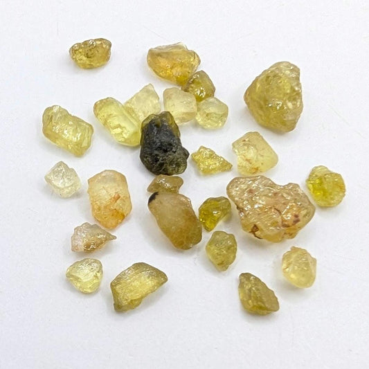 9.97ct Lot of Yellow Chrysoberyl from Mogok, Burma - Natural Untreated Rough Gemstones - Chrysoberyl Rough Lot - Mini Chrysoberyl Crystals