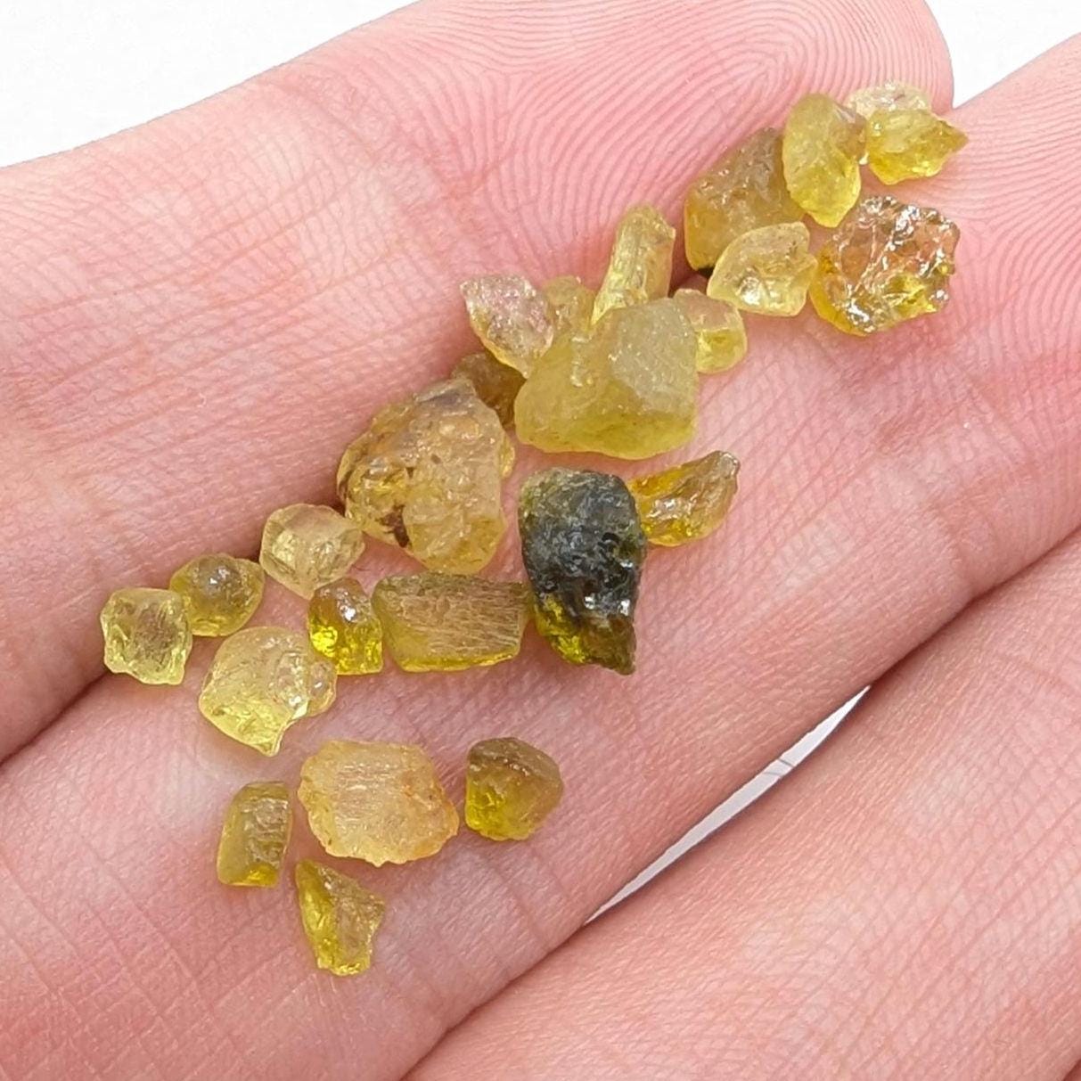 9.97ct Lot of Yellow Chrysoberyl from Mogok, Burma - Natural Untreated Rough Gemstones - Chrysoberyl Rough Lot - Mini Chrysoberyl Crystals