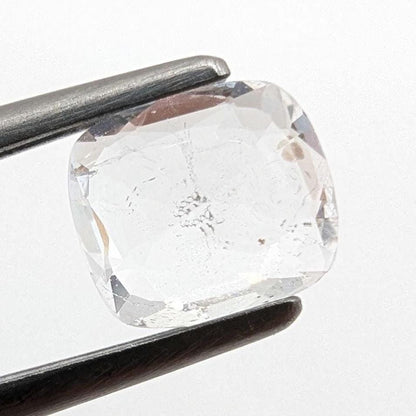 0.74ct Goshenite Gemstone - Mogok, Burma - Natural Untreated Goshenite Colorless Beryl - Cushion Faceted Gemstones - Collector Stone