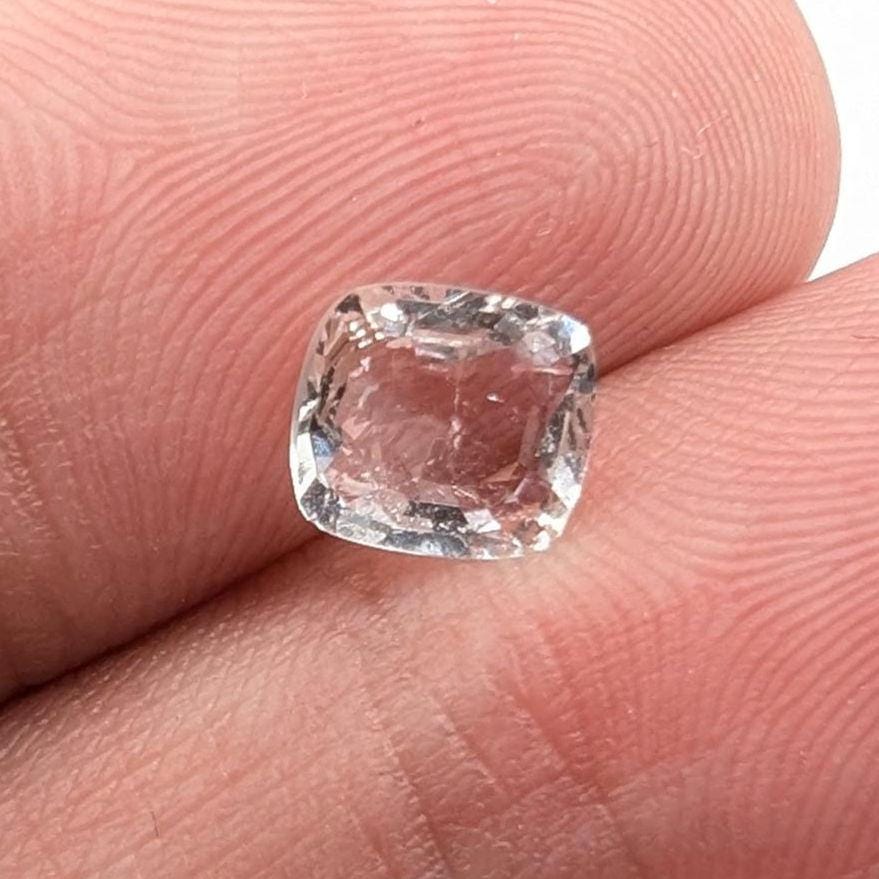 0.74ct Goshenite Gemstone - Mogok, Burma - Natural Untreated Goshenite Colorless Beryl - Cushion Faceted Gemstones - Collector Stone