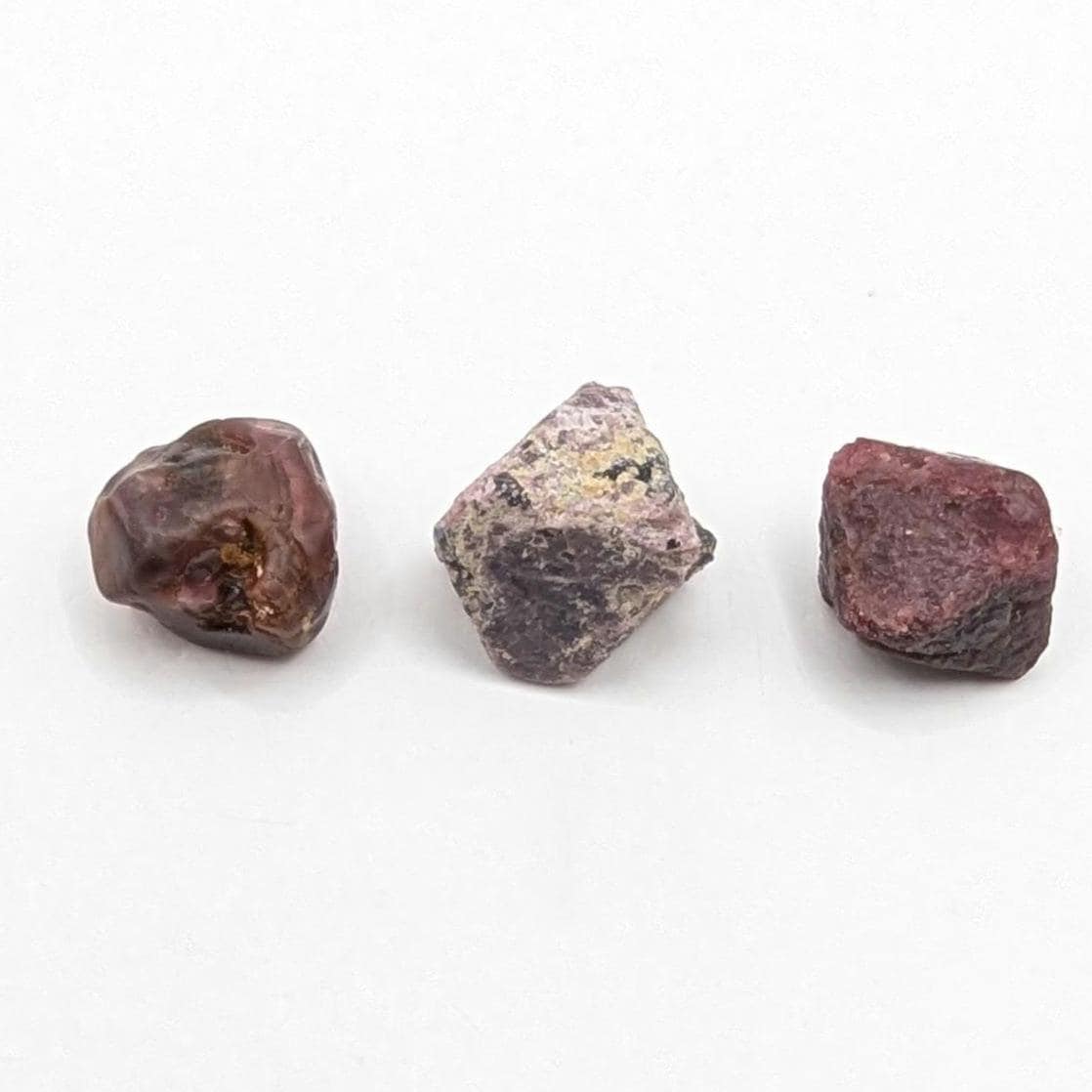29 ct (3 pieces) Natural Spinel Crystals from Mogok, Myanmar - Natural Red Spinel Gemstones - Rough Gemstone Lot
