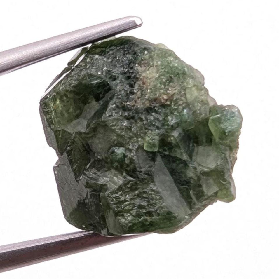 11.48 ct Green Uvite Tourmaline Crystal from Mogok, Myanmar - Natural Tourmaline Gemstone - Burmese Gemstones