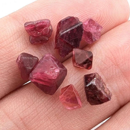 10 ct Lot of Red Spinel Crystals from Mogok, Myanmar - Natural Spinel Terminated Crystal Gemstone - Burmese Gemstones