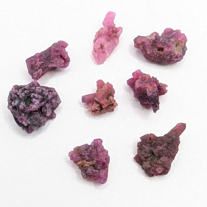10 ct Lot of Ruby Crystals from Mogok, Myanmar - Natural Purple Pink Corundum Ruby Terminated Crystal Gemstone - Crystallized Ruby