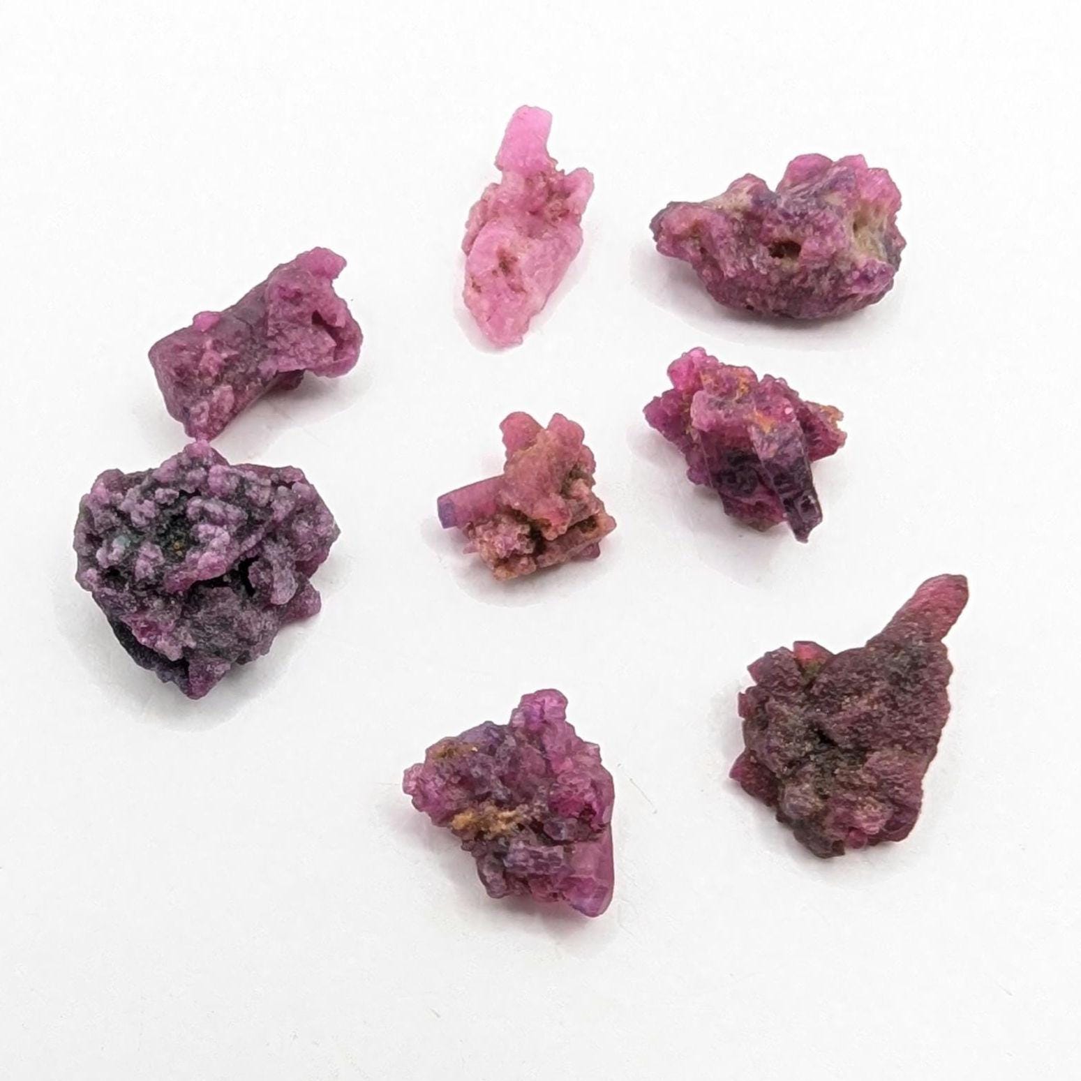 10 ct Lot of Ruby Crystals from Mogok, Myanmar - Natural Purple Pink Corundum Ruby Terminated Crystal Gemstone - Crystallized Ruby