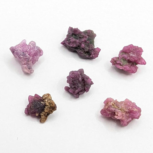 10 ct Lot of Ruby Crystals from Mogok, Myanmar - Natural Purple Pink Corundum Ruby Terminated Crystal Gemstone - Crystallized Ruby