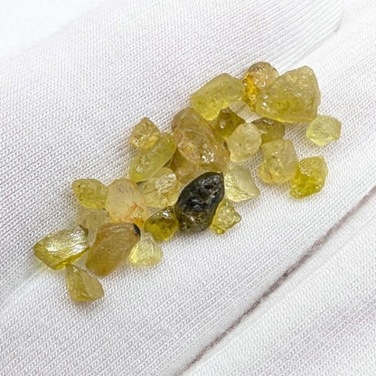 9.97ct Lot of Yellow Chrysoberyl from Mogok, Burma - Natural Untreated Rough Gemstones - Chrysoberyl Rough Lot - Mini Chrysoberyl Crystals