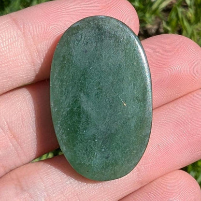 49 ct British Colombia Jade - Nephrite Jade Cabochon - Oval Cabochon from Lillooet, BC, Canada - Natural Untreated Canadian Green Jade