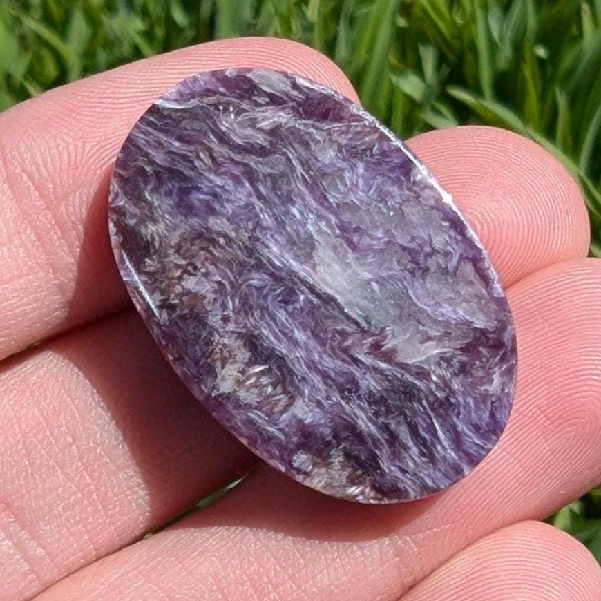 38 ct High Quality Purple Charoite - Oval Cabochon - Charoite from Chara River, Siberia, Russia - Natural Untreated Charoite Gemstone
