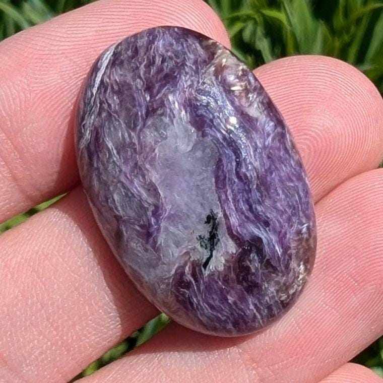 38 ct High Quality Purple Charoite - Oval Cabochon - Charoite from Chara River, Siberia, Russia - Natural Untreated Charoite Gemstone