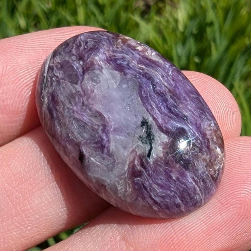 38 ct High Quality Purple Charoite - Oval Cabochon - Charoite from Chara River, Siberia, Russia - Natural Untreated Charoite Gemstone