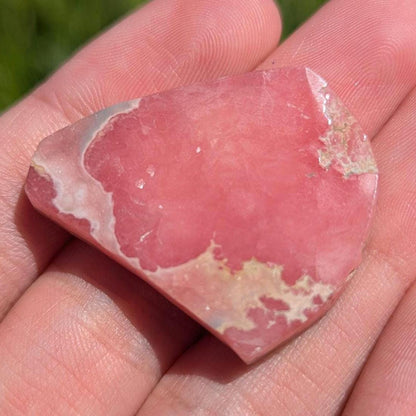 77 ct Polished Rhodochrosite Slab - Two Sides Polished Pink Rhodochrosite - Capillitas Mine, Andalgalá, Catamarca, Argentina - Raw Edge Slab