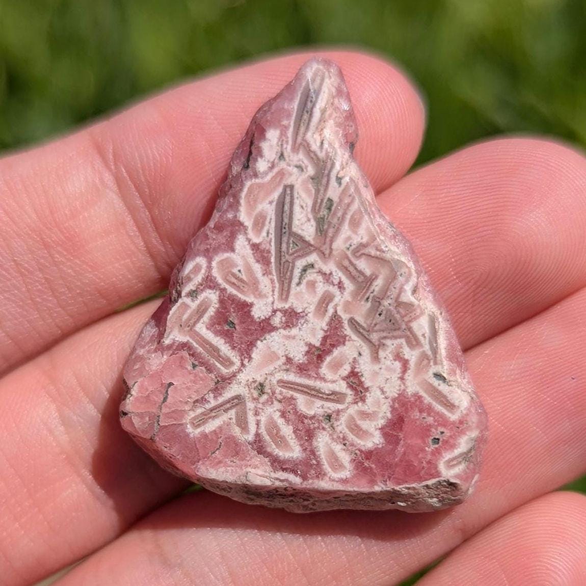 78 ct Polished Rhodochrosite Slab - Two Sides Polished Pink Rhodochrosite - Capillitas Mine, Andalgalá, Catamarca, Argentina - Raw Edge Slab