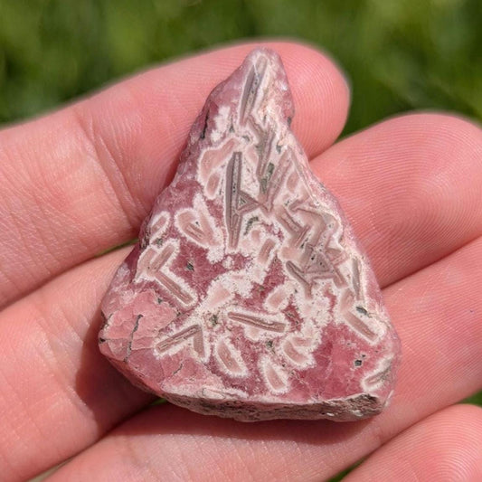 78 ct Polished Rhodochrosite Slab - Two Sides Polished Pink Rhodochrosite - Capillitas Mine, Andalgalá, Catamarca, Argentina - Raw Edge Slab
