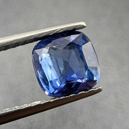 1.01 ct Certified Unheated Blue Sapphire - Cushion Faceted Sapphire from Madagascar - Unheated Natural Sapphire - JGTL Certificate Loose Gem