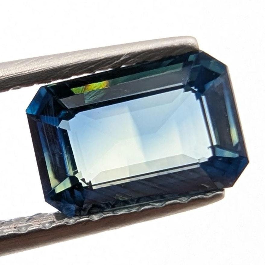 1.12 ct Certified Unheated Teal Blue Sapphire - Octagon Faceted Sapphire from Madagascar - Loose Natural Sapphire with JGTL Certificate