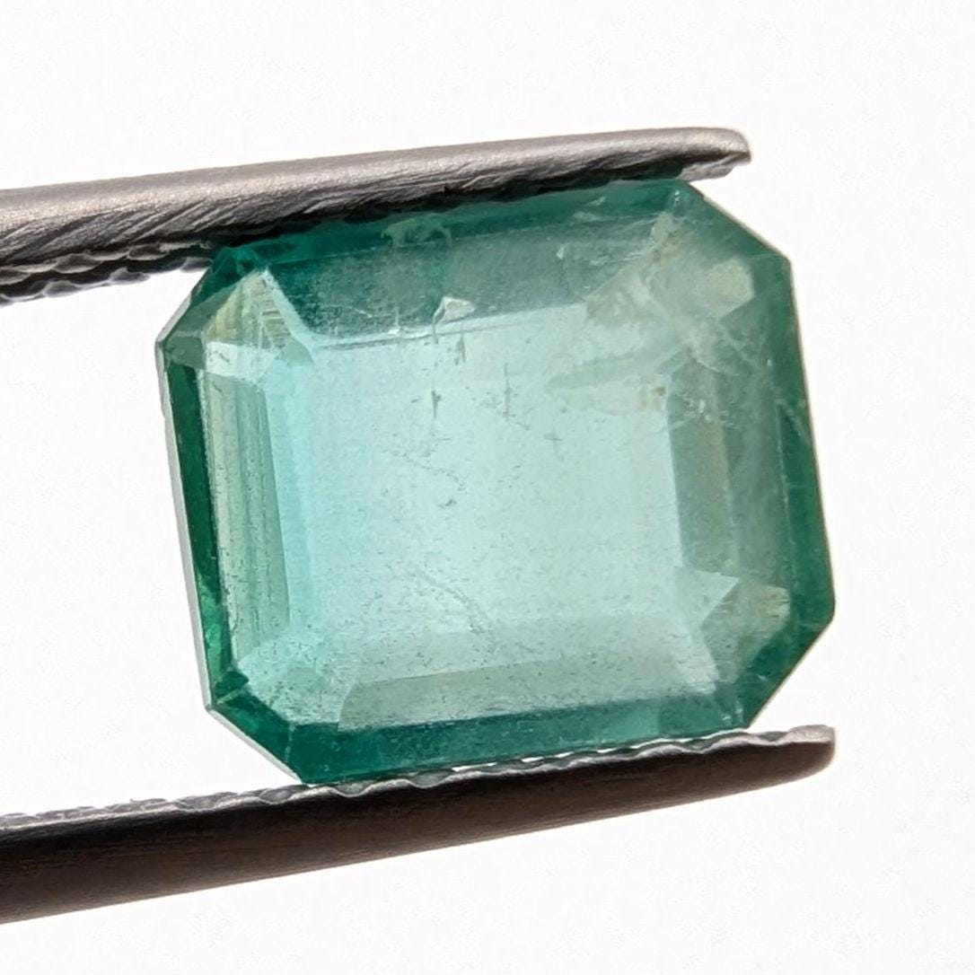 1.49ct Natural Emerald - Zambian Emerald with Minor Oil - Green Emerald from Zambia - Loose Octagon Cut Emerald - Faceted Loose Gemstone