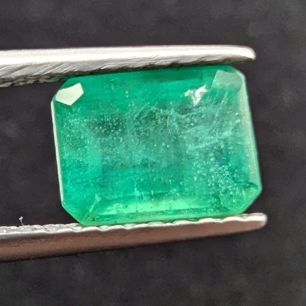 1.14ct Natural Emerald - Zambian Emerald with Minor Oil - Green Emerald from Zambia - Loose Octagon Cut Emerald - Faceted Loose Gemstone