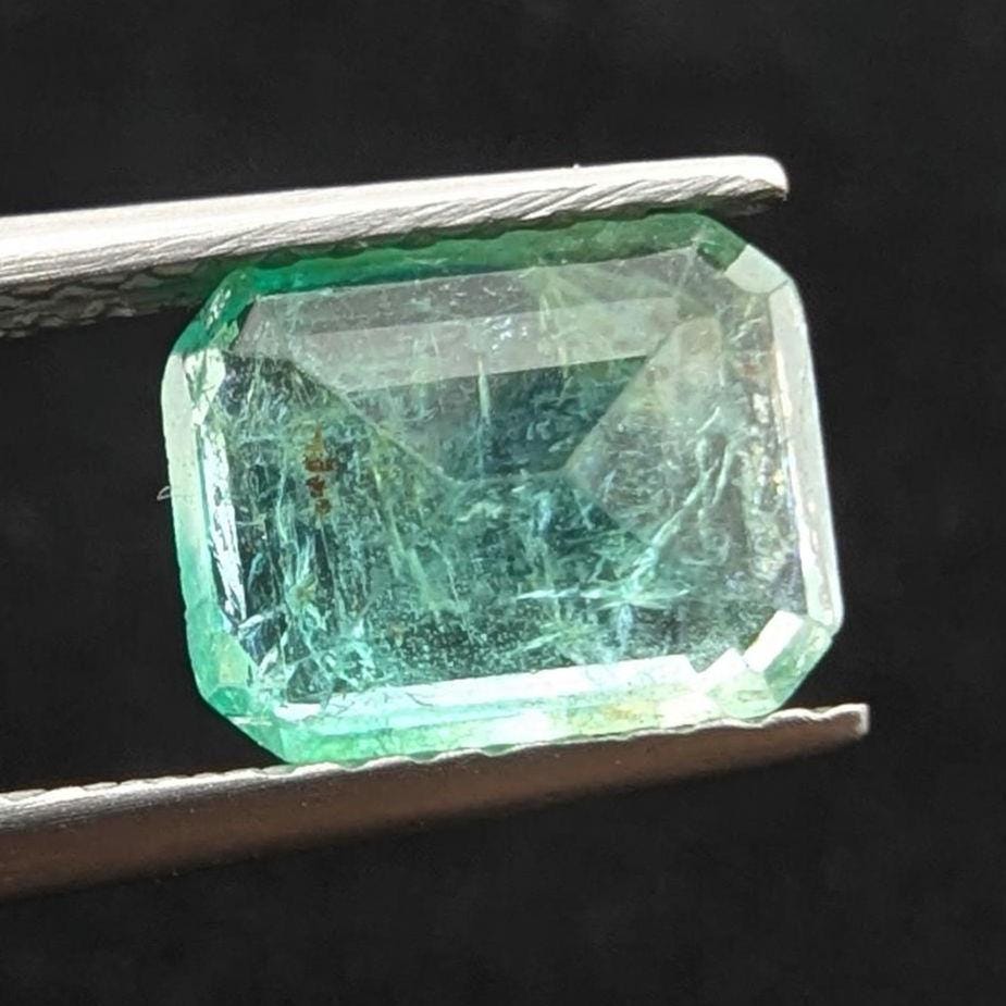 1.44ct Natural Emerald - Zambian Emerald with Minor Oil - Green Emerald from Zambia - Loose Octagon Cut Emerald - Faceted Loose Gemstone