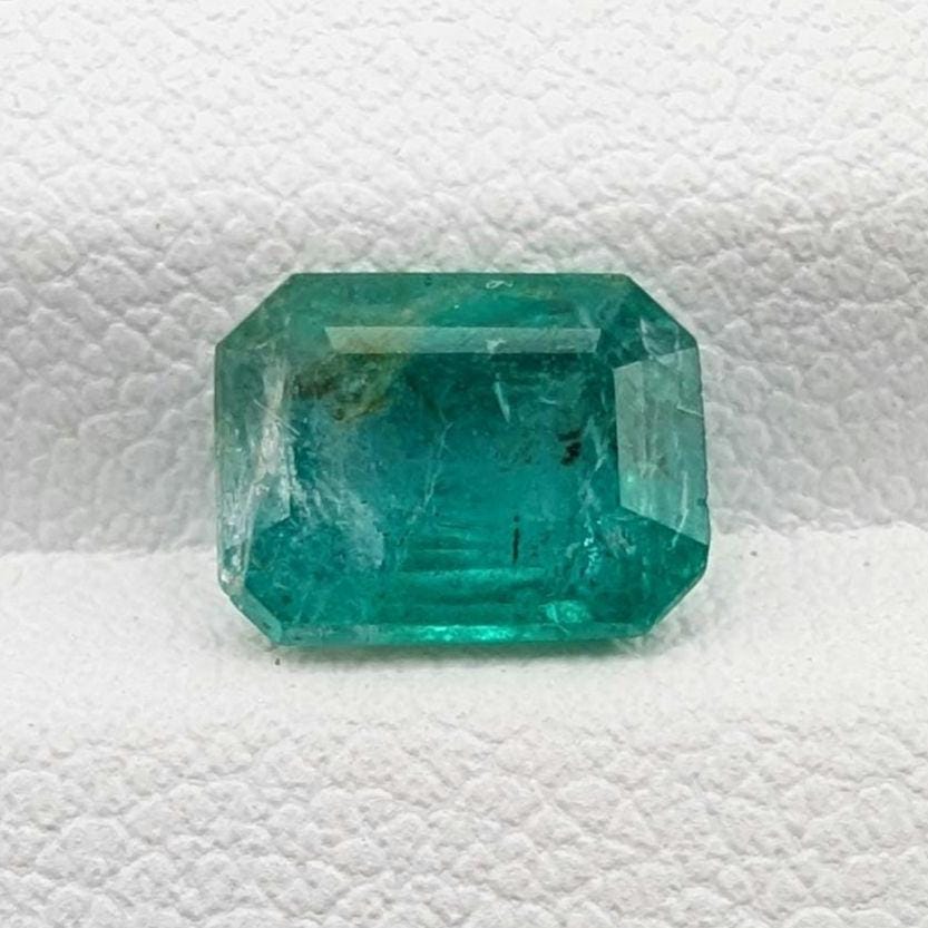 1.44ct Natural Emerald - Zambian Emerald with Minor Oil - Green Emerald from Zambia - Loose Octagon Cut Emerald - Faceted Loose Gemstone