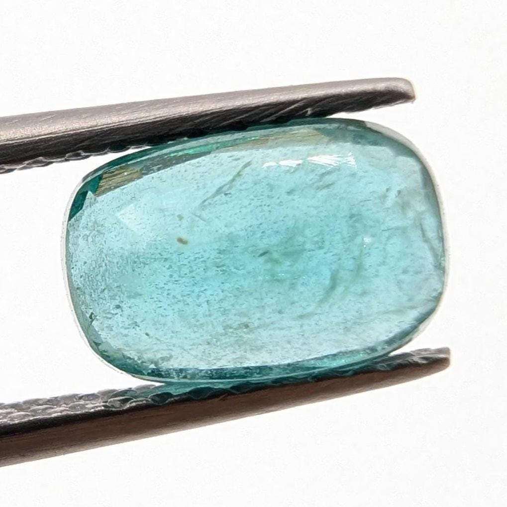 1.31ct Natural Emerald - Zambian Emerald with Minor Oil - Green Emerald from Zambia - Loose Cushion Cut Emerald - Faceted Loose Gemstone