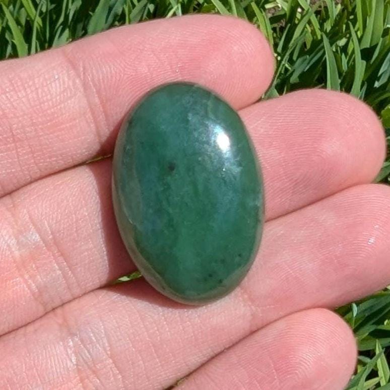 40 ct British Colombia Jade - Nephrite Jade Cabochon - Oval Cabochon from Lillooet, BC, Canada - Natural Untreated Canadian Green Jade