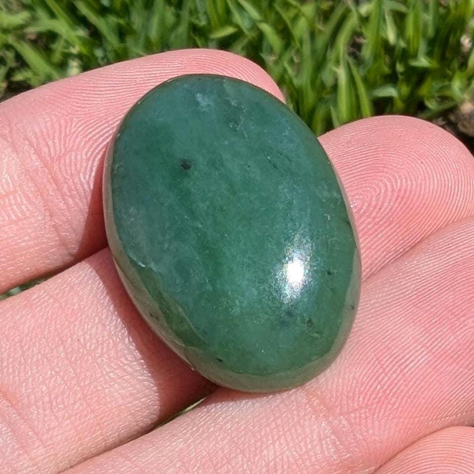 40 ct British Colombia Jade - Nephrite Jade Cabochon - Oval Cabochon from Lillooet, BC, Canada - Natural Untreated Canadian Green Jade
