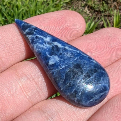 36 ct Canadian Sodalite - Blue Sodalite Cabochon - Pear Cabochon from Bancroft, ON, Canada - Natural Untreated Ontario Gemstones
