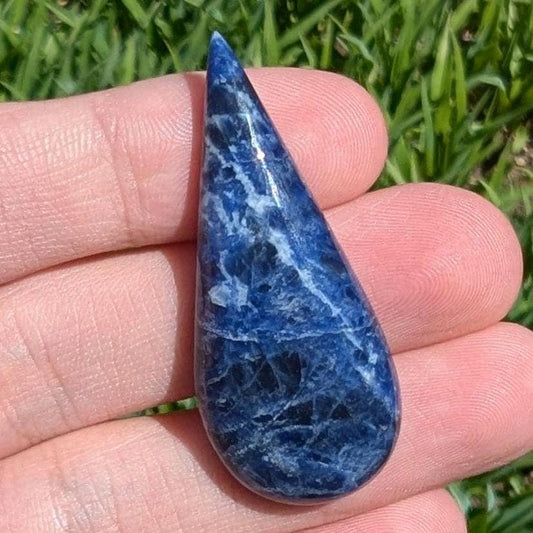 36 ct Canadian Sodalite - Blue Sodalite Cabochon - Pear Cabochon from Bancroft, ON, Canada - Natural Untreated Ontario Gemstones