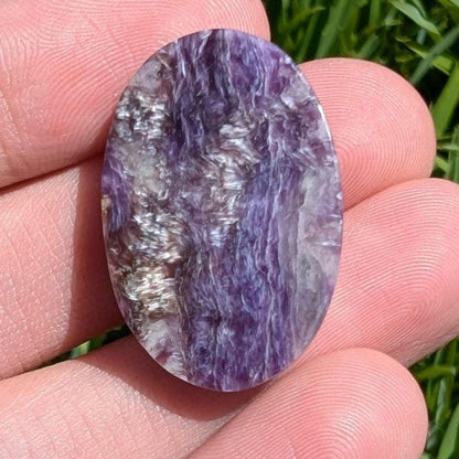 33 ct High Quality Purple Charoite - Oval Cabochon - Charoite from Chara River, Siberia, Russia - Natural Untreated Charoite Gemstone