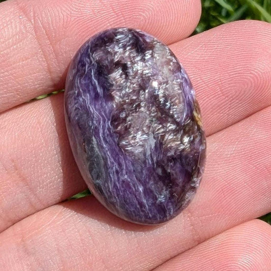 33 ct High Quality Purple Charoite - Oval Cabochon - Charoite from Chara River, Siberia, Russia - Natural Untreated Charoite Gemstone