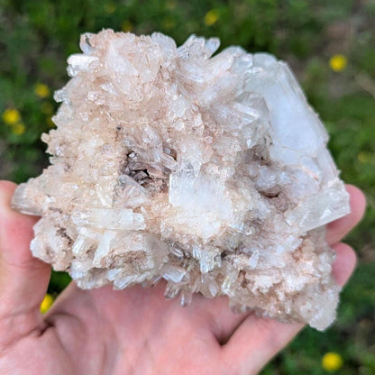 848g Natural Pink Quartz - Lithium Coated Quartz Crystal - Bolivar, Colombia - Pink Quartz Cluster - Crystallized Lemurian Quartz Specimen