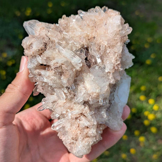 848g Natural Pink Quartz - Lithium Coated Quartz Crystal - Bolivar, Colombia - Pink Quartz Cluster - Crystallized Lemurian Quartz Specimen
