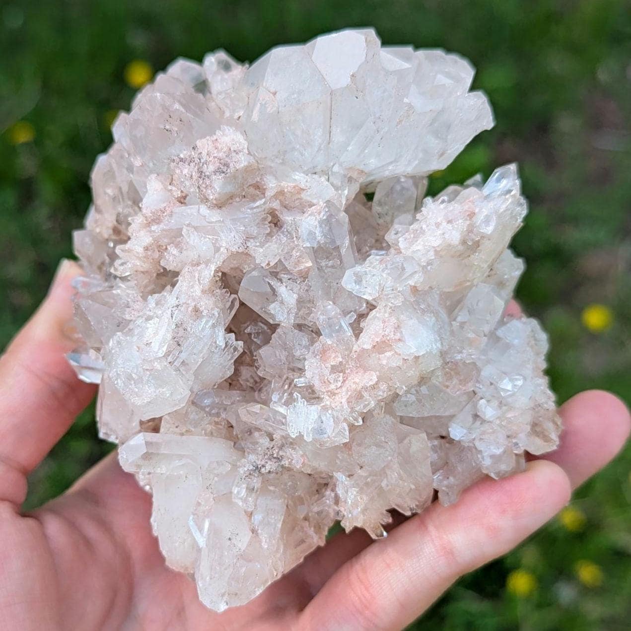 848g Natural Pink Quartz - Lithium Coated Quartz Crystal - Bolivar, Colombia - Pink Quartz Cluster - Crystallized Lemurian Quartz Specimen