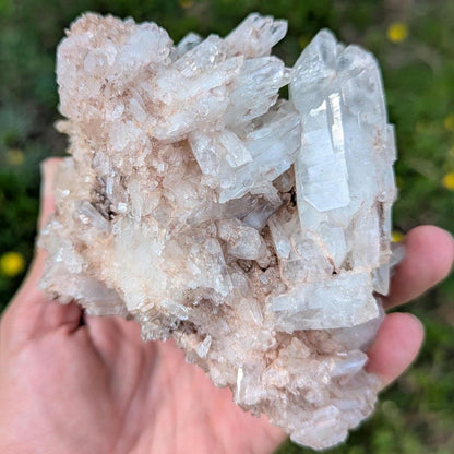 848g Natural Pink Quartz - Lithium Coated Quartz Crystal - Bolivar, Colombia - Pink Quartz Cluster - Crystallized Lemurian Quartz Specimen