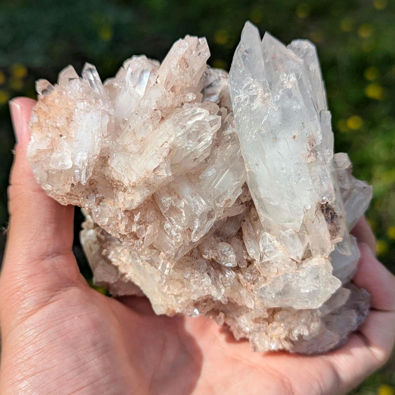 848g Natural Pink Quartz - Lithium Coated Quartz Crystal - Bolivar, Colombia - Pink Quartz Cluster - Crystallized Lemurian Quartz Specimen