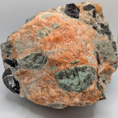 3.36 kg Rare Titanite Crystals in Orange Calcite with Fluorapatite - Yates Mine, Otter Lake, Quebec, Canada - Natural Large Mineral Specimen