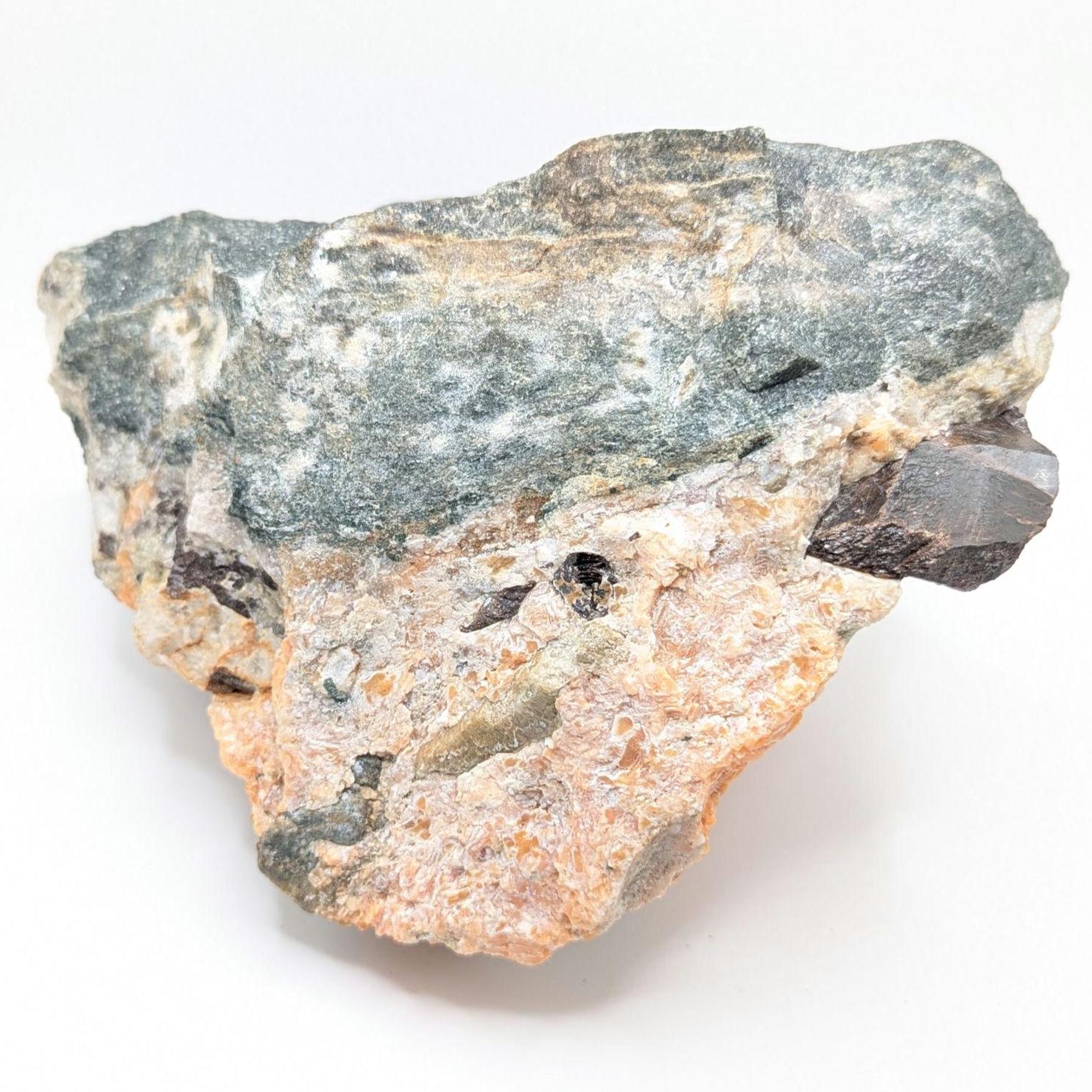 3.36 kg Rare Titanite Crystals in Orange Calcite with Fluorapatite - Yates Mine, Otter Lake, Quebec, Canada - Natural Large Mineral Specimen