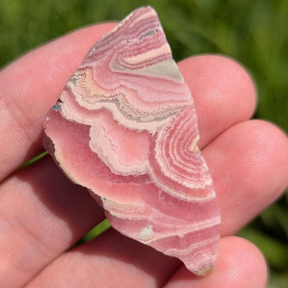 67 ct Polished Rhodochrosite Slab - Two Sides Polished Pink Rhodochrosite - Capillitas Mine, Andalgalá, Catamarca, Argentina - Raw Edge Slab