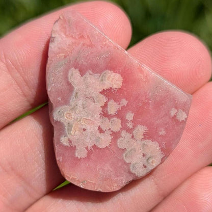 77 ct Polished Rhodochrosite Slab - Two Sides Polished Pink Rhodochrosite - Capillitas Mine, Andalgalá, Catamarca, Argentina - Raw Edge Slab