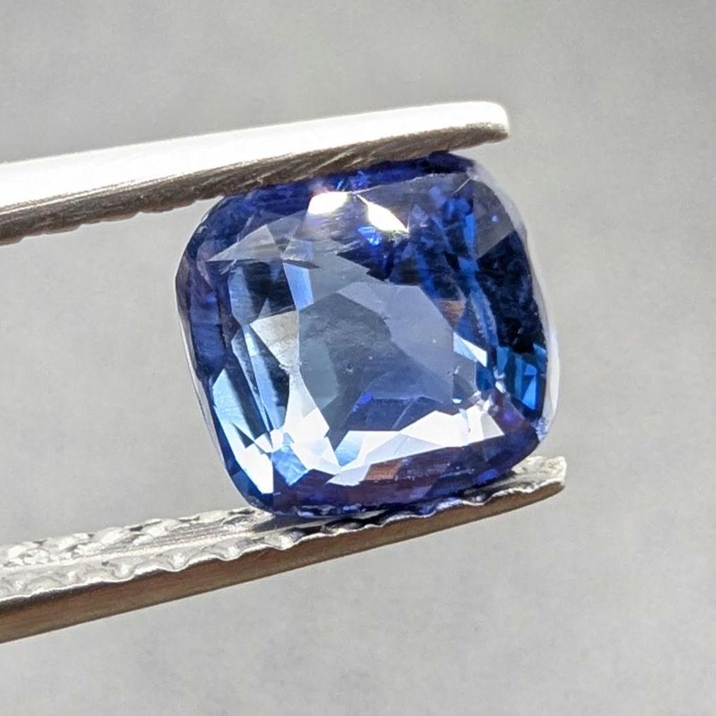 1.01 ct Certified Unheated Blue Sapphire - Cushion Faceted Sapphire from Madagascar - Unheated Natural Sapphire - JGTL Certificate Loose Gem