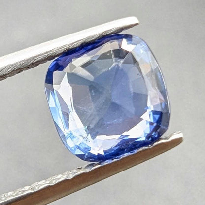 1.01 ct Certified Unheated Blue Sapphire - Cushion Faceted Sapphire from Madagascar - Unheated Natural Sapphire - JGTL Certificate Loose Gem