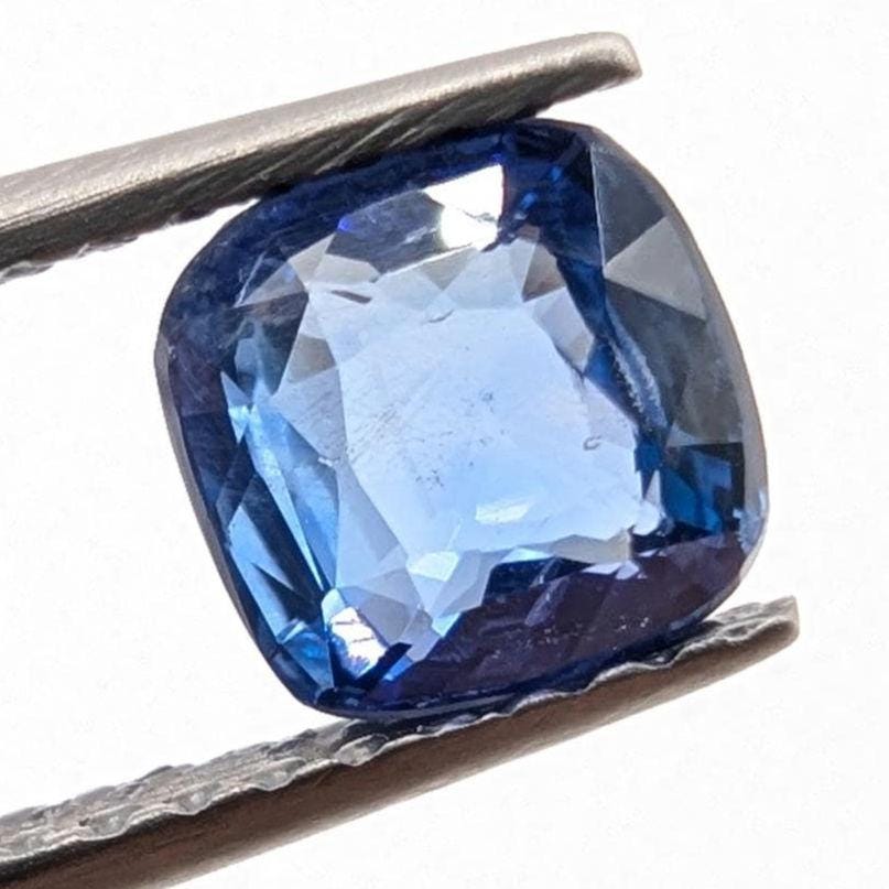 1.01 ct Certified Unheated Blue Sapphire - Cushion Faceted Sapphire from Madagascar - Unheated Natural Sapphire - JGTL Certificate Loose Gem