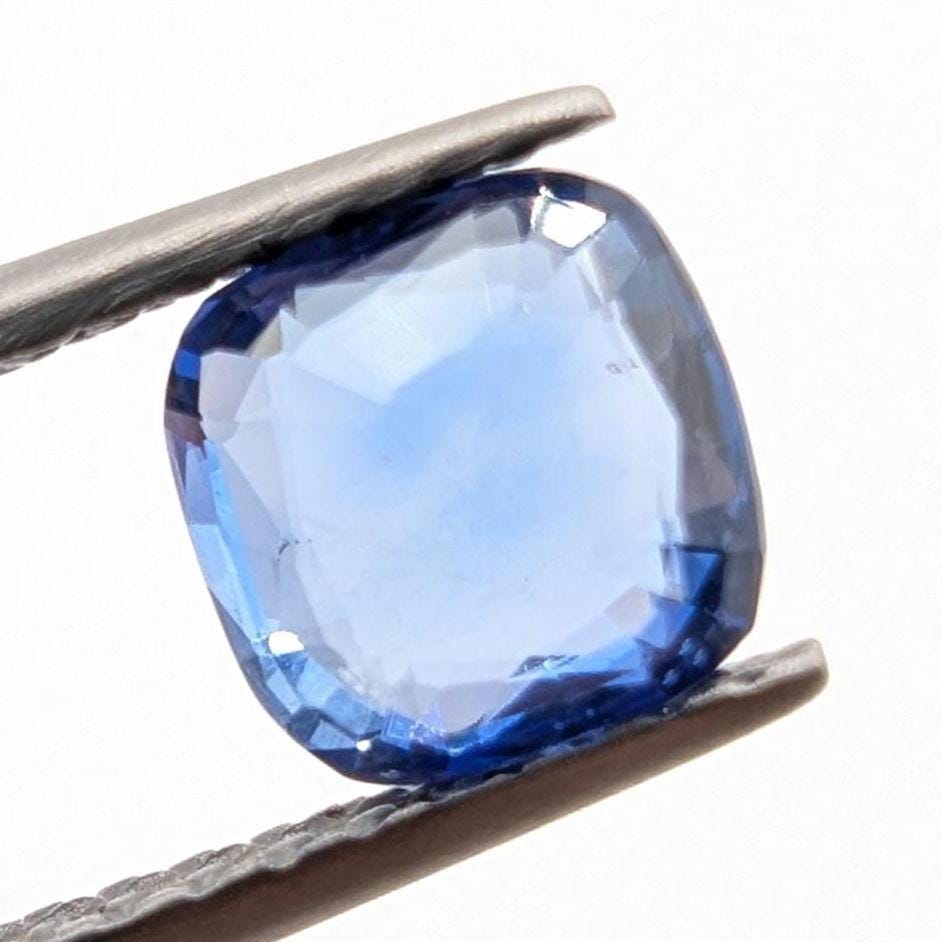 1.01 ct Certified Unheated Blue Sapphire - Cushion Faceted Sapphire from Madagascar - Unheated Natural Sapphire - JGTL Certificate Loose Gem