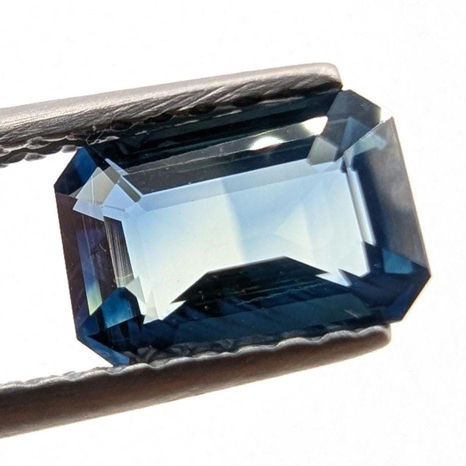 1.12 ct Certified Unheated Teal Blue Sapphire - Octagon Faceted Sapphire from Madagascar - Loose Natural Sapphire with JGTL Certificate